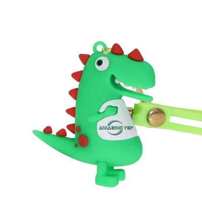 3D PVC Emulation Dinosaur Soft Drops Glue Keychain