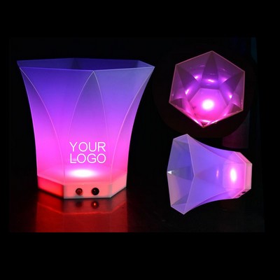 6 Liter PP LED Hexagonal Ice Bucket - Rechargeable Style