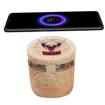 LaBagh Wood Wireless Charger and Speaker-Portable Bluetooth Speaker