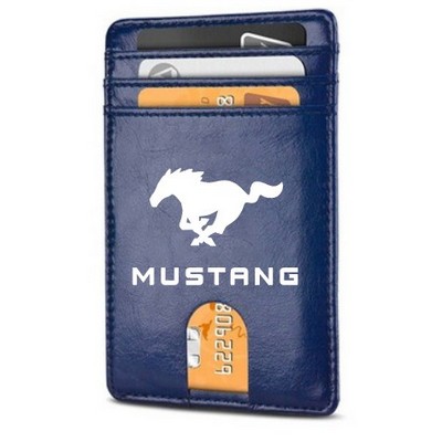 Compact PU Leather Rfid-Blocking Wallet And Credit Card Holder