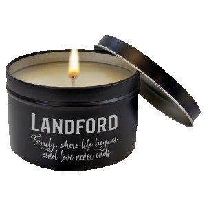 8 Oz. Peppermint Twist Candle w/Black Metal Tin