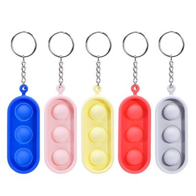 3 Bubbles Silicone Push Pop Keychain