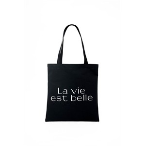 Black Canvas Magazine Tote Bag (14"w x 16"h) IMPORT