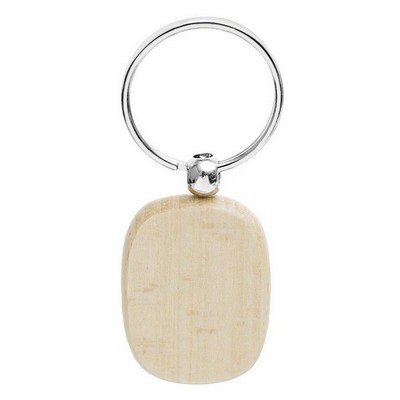 Round Cornor Wood Keychain