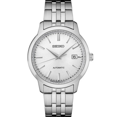 Seiko Essentials Stainless Steel Automatic Watch w/Silver Dial