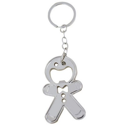 Zinc Alloy Boy Bottle Opener Keychain