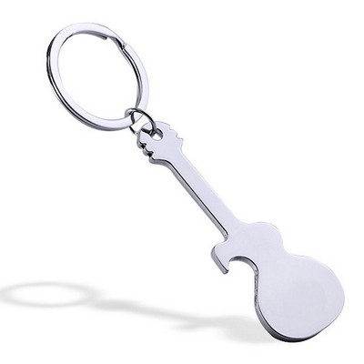 Zinc Alloy Guitar Bottle Opener Keychain