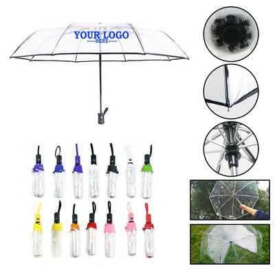 Automatic Folding Transparent Portable Umbrella