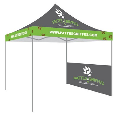 Pop up tent Half Wall 10 ft 2-sided printing (with pole)