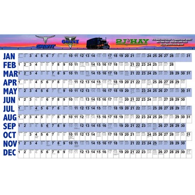 Horizontal Laminated Wall Calendar (37"x24")