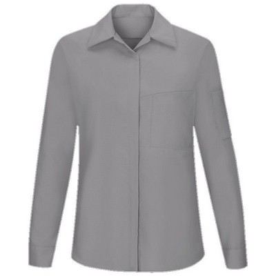 Red Kap® Women's Long Sleeve Performance Plus Shop Shirt w/OilBlok Technology - Light Gray/Charcoal