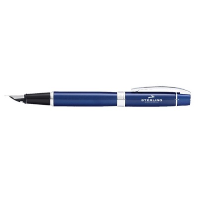 Sheaffer® 300 Glossy Blue Fountain Pen With Chrome Plated Trims