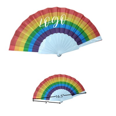 Custom 9" Rainbow Folding Fan-MOQ is 100