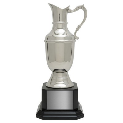 Nickel Plated St. Andrews Jug - Rosewood Base, Award Trophy, 11