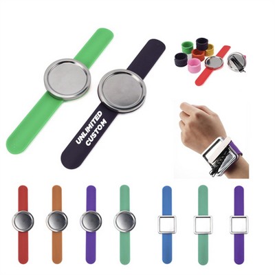 Silicone bracelet pin holder