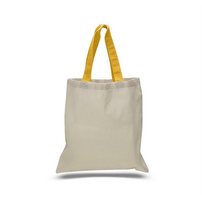 Cotton Tote Bag Natural Body with Color Handles