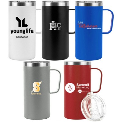 20oz. Stainless Steel Vacuum Travel Mug with Handle