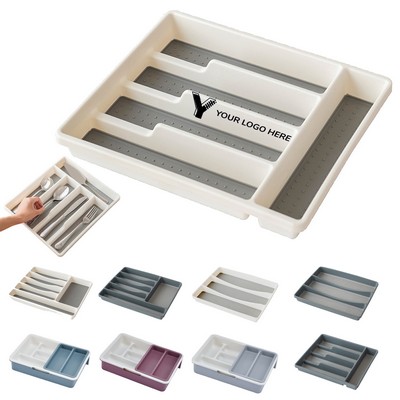 Non-Slip Kitchen Silverware Organizer Tray