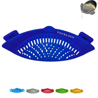 Silicone Food Clip On Strainer For Pots Pan Pasta Colander Strainer