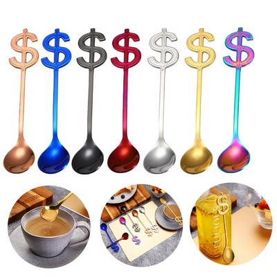 Coffee Teaspoon Stainless Steel Dollar Shaped Spoon