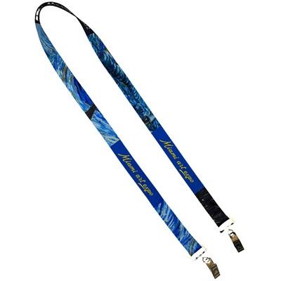 3/4" Double Ended Dye Sublimated Full Color Lanyard