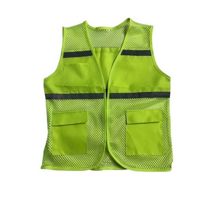 Reflective Mesh Vest With Three Pockets