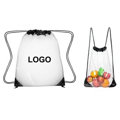 Clear Waterproof PVC Drawstring Backpack