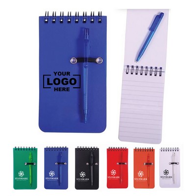 Pocket Spiral Jotter Notepad Notebook With Pen