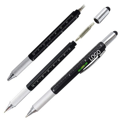 6 in 1 Multi Tech Tool Ballpoint Pen Ruler Level Gauge