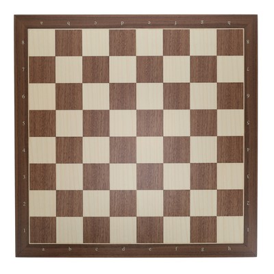 Walnut and Sycamore Wooden Chess Board with Algebraic Notation - 21.25 in.