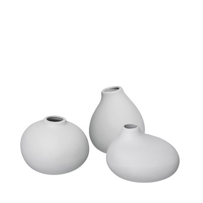 blomus NONA Micro Chip Gray Porcelain Mini Vases (Set of 3)