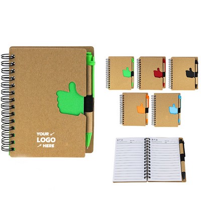 Eco Recycle Spiral Notebook with Pen