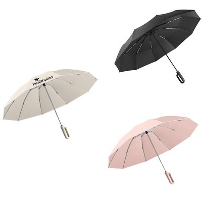 Ring Solid Color Business Automatic Umbrella