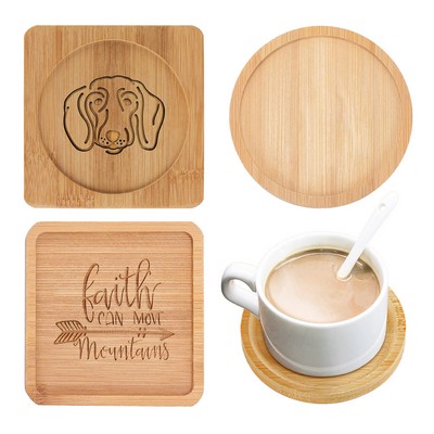 4'' Natural Bamboo Coasters