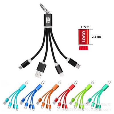 Promotion Nylon Braided 4-in-1 Charging Cable