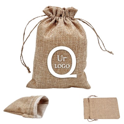 3.54 X 4.72 Inch Small Jute Drawstring Pouch