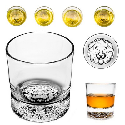 Custom Whiskey Glass With Animal Pattern On Bottom