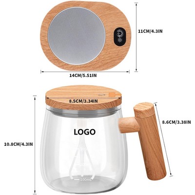 High Borosilicate Mixer With Constant Temperature Coaster,Self Stirring Heated Coffee Mug, Cup