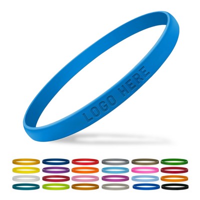 Narrow Debossed Silicone Bracelet