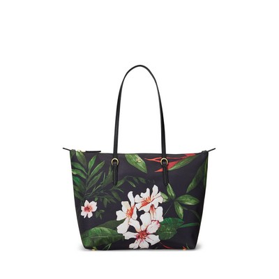 Ralph Lauren Floral Nylon Medium Keaton Tote Bag