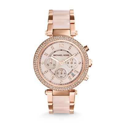 Michael Kors Ladies Parker Rose Gold-Tone Ss Watch Rose-Gold Dial