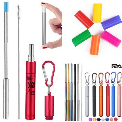 Collapsible Reusable Travel Straw with Case