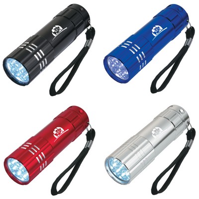 Aluminum 9 LED Flashlights with Batteries