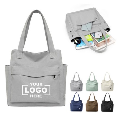 Women's Canvas Tote Bag with Zipper