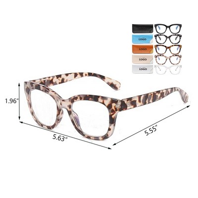 Blue Light Blocking Reading Glasses for Women with Case