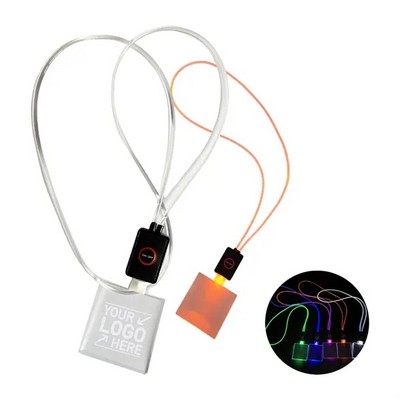 LED Light Acrylic Badge Holder with Lanyard