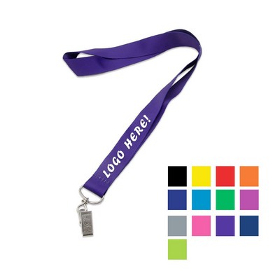 1" Dye Sublimated Polyester Lanyard w/ Bulldog Clip