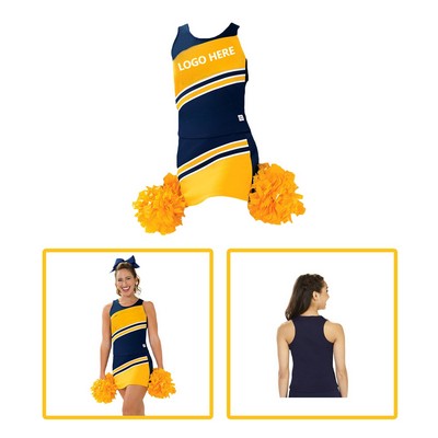 Sleeveless Cheerleader Poly-Knit Uniform Set(S-3XL)