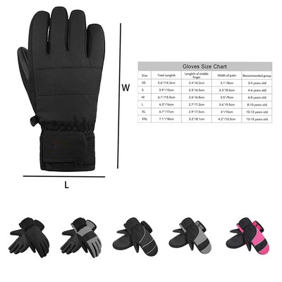 Kids Ski Gloves Warm Touchscreen for Kids Boys Girls Children Skiing Cycling