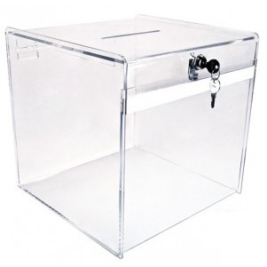 Clear Medium Deluxe Ballot Box (8")